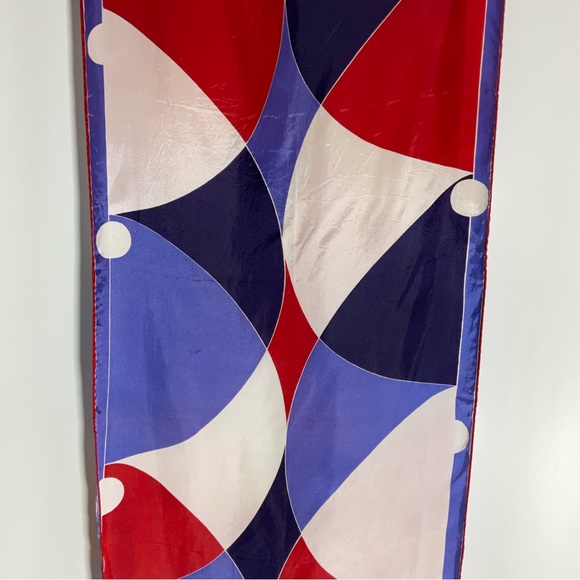 Vena Rectangular Red, Purple, White & Black Geometric Color Block Scarf - Picture 12 of 16